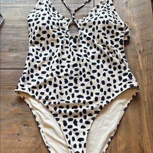 Aerie Swim NEW! One Piece in Navy and Cream